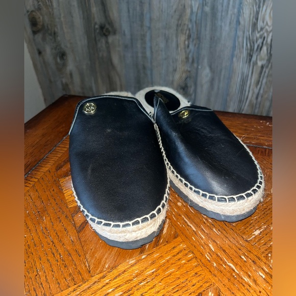 Michael Michael Kors Emilia size 8 black and tan slip on leather espadrille - Picture 4 of 6